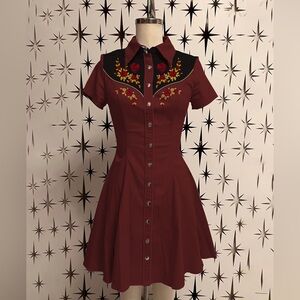 Elelven Red Western Dress S